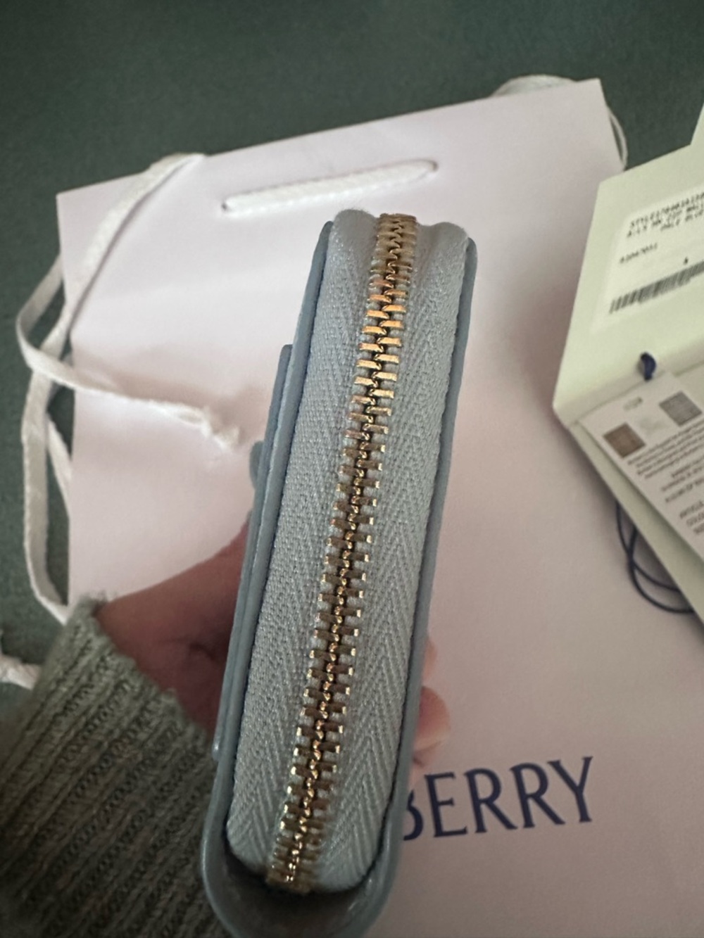 Burberry Pale Blue Zip Wallet NWT - Picture 3 of 4